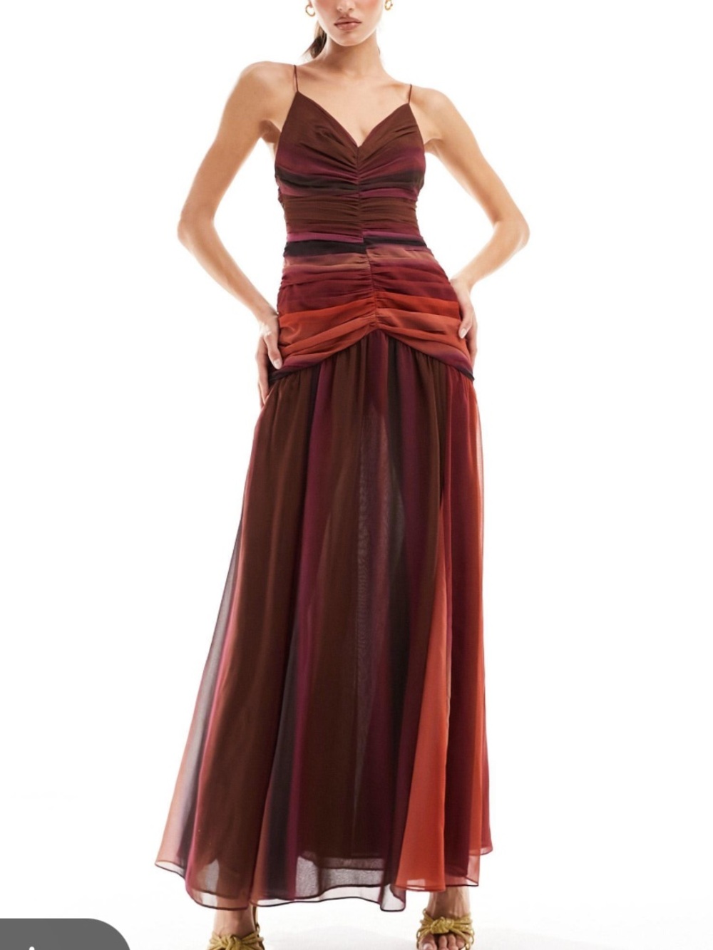 NWT mango ruched maxi dress!!